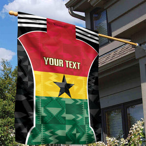 Ghana Football Custom Garden Flag Go Black Queens Kente Pattern