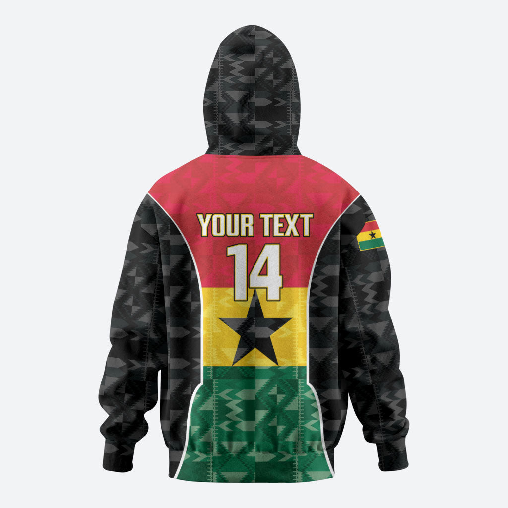 Ghana Football Custom Hoodie Go Black Queens Kente Pattern
