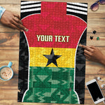 Ghana Football Custom Puzzle Go Black Queens Kente Pattern