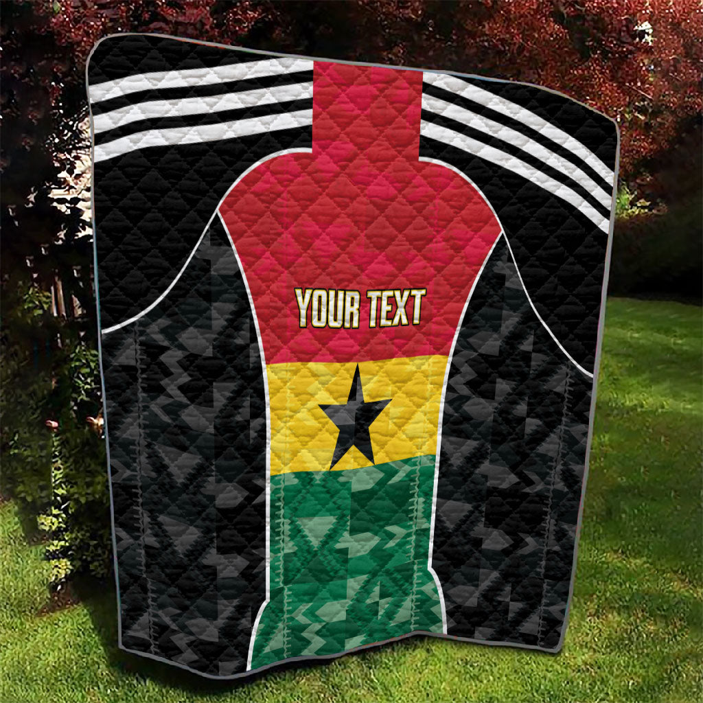 Ghana Football Custom Quilt Go Black Queens Kente Pattern