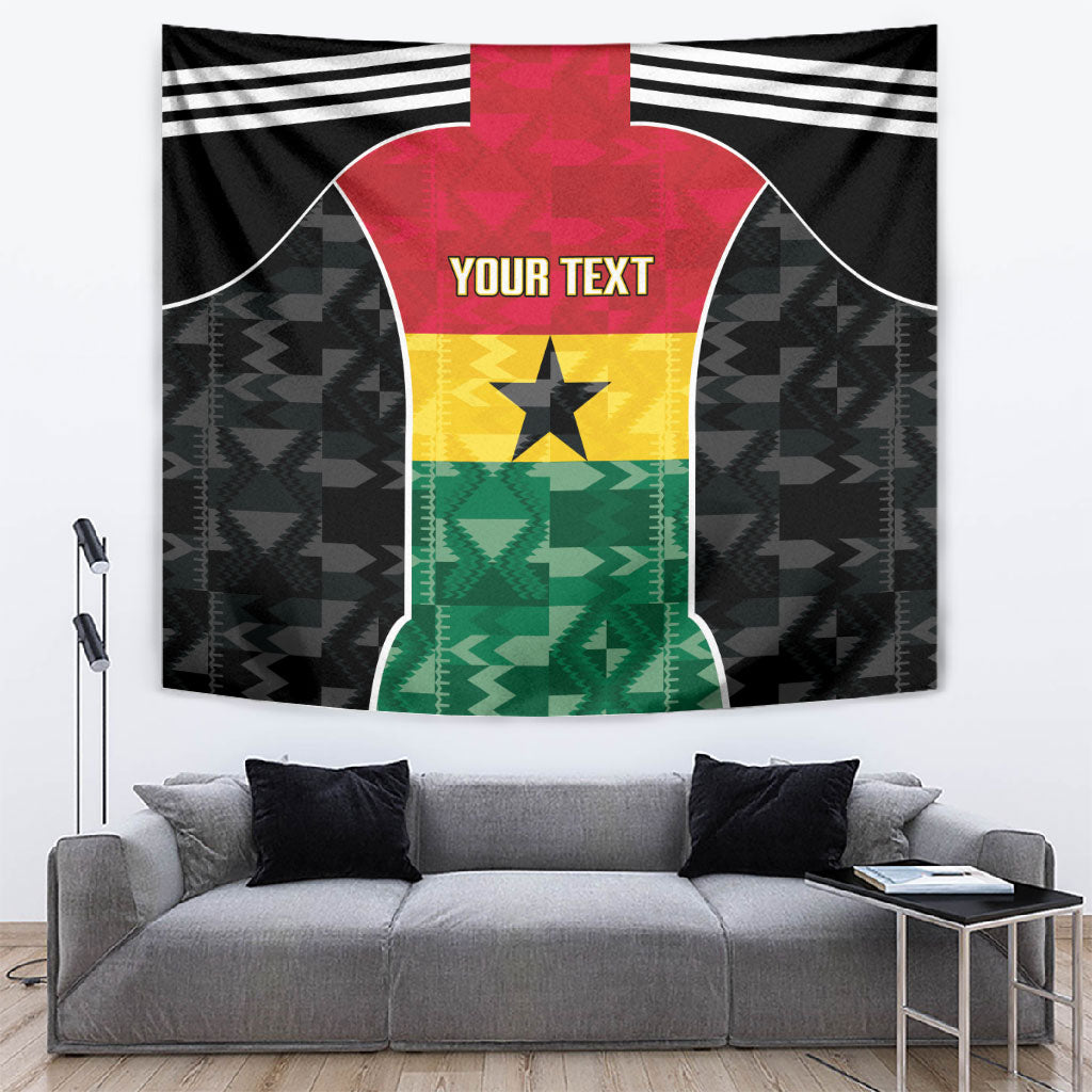 Ghana Football Custom Tapestry Go Black Queens Kente Pattern