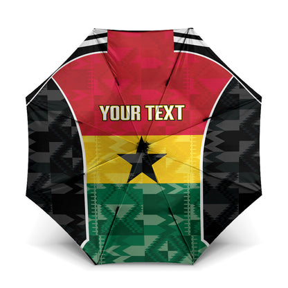 Ghana Football Custom Umbrella Go Black Queens Kente Pattern