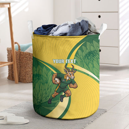 South Africa Rugby Custom Laundry Basket Come On Springboks Mascot Sporty Style