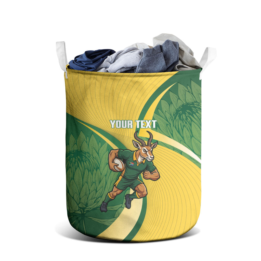 South Africa Rugby Custom Laundry Basket Come On Springboks Mascot Sporty Style