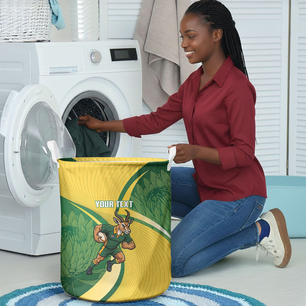 South Africa Rugby Custom Laundry Basket Come On Springboks Mascot Sporty Style