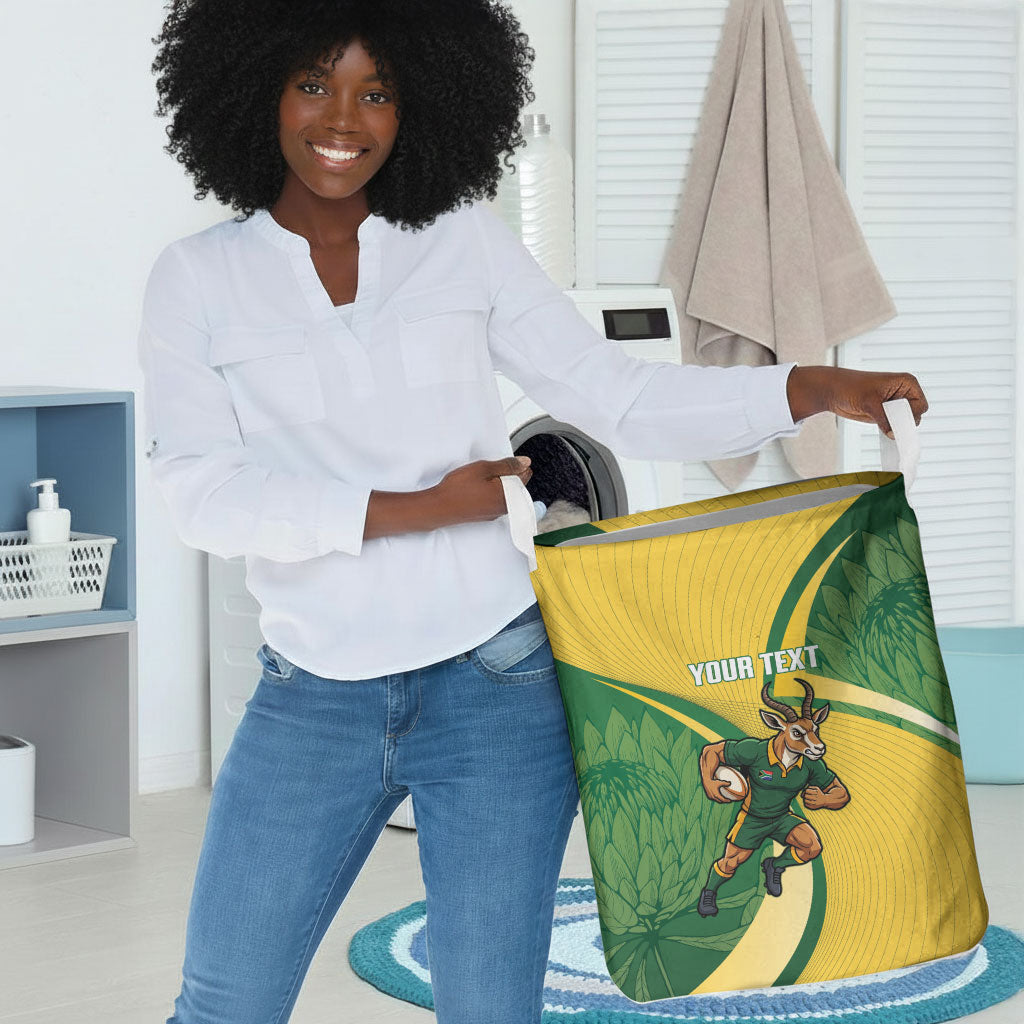South Africa Rugby Custom Laundry Basket Come On Springboks Mascot Sporty Style