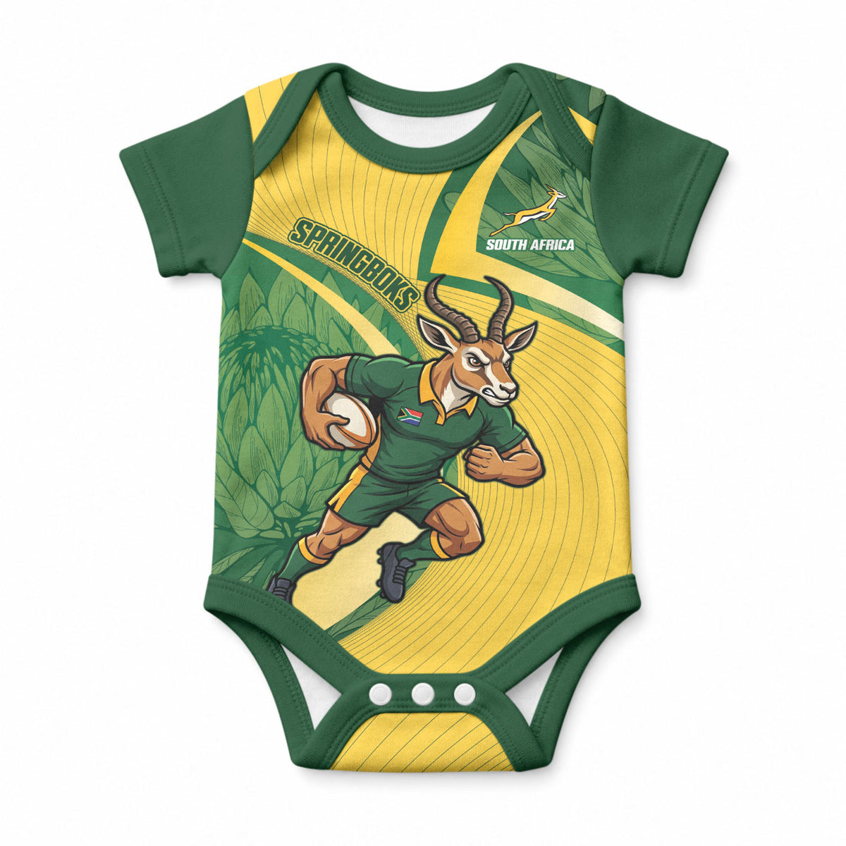 South Africa Rugby Custom Baby Onesie Come On Springboks Mascot Sporty Style