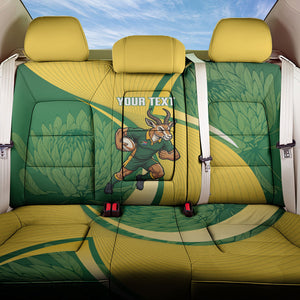 South Africa Rugby Custom Back Car Seat Cover Come On Springboks Mascot Sporty Style