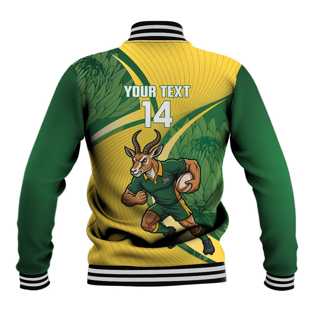 South Africa Rugby Custom Baseball Jacket Come On Springboks Mascot Sporty Style