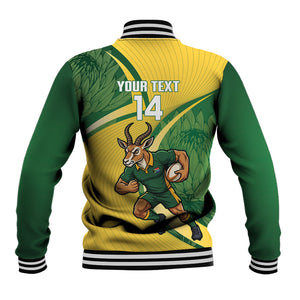 South Africa Rugby Custom Baseball Jacket Come On Springboks Mascot Sporty Style