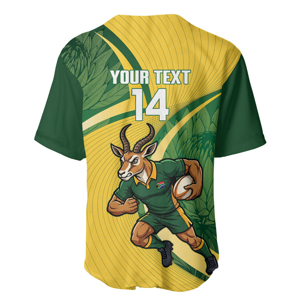 South Africa Rugby Custom Baseball Jersey Come On Springboks Mascot Sporty Style