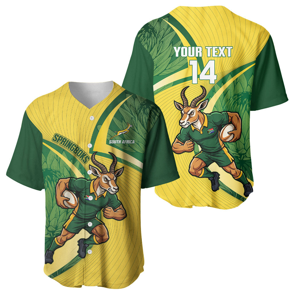 South Africa Rugby Custom Baseball Jersey Come On Springboks Mascot Sporty Style