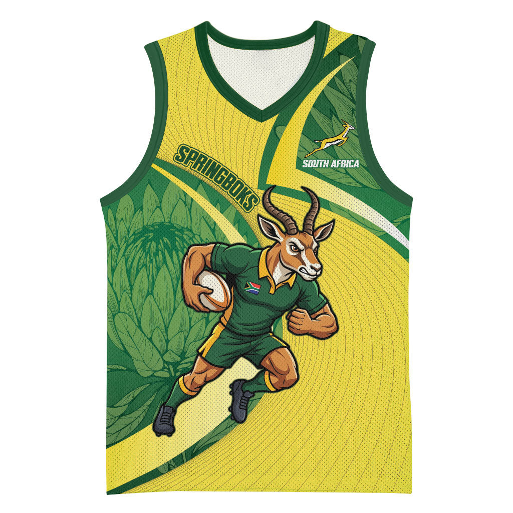 South Africa Rugby Custom Basketball Jersey Come On Springboks Mascot Sporty Style