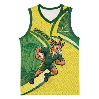 South Africa Rugby Custom Basketball Jersey Come On Springboks Mascot Sporty Style