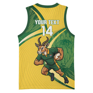 South Africa Rugby Custom Basketball Jersey Come On Springboks Mascot Sporty Style
