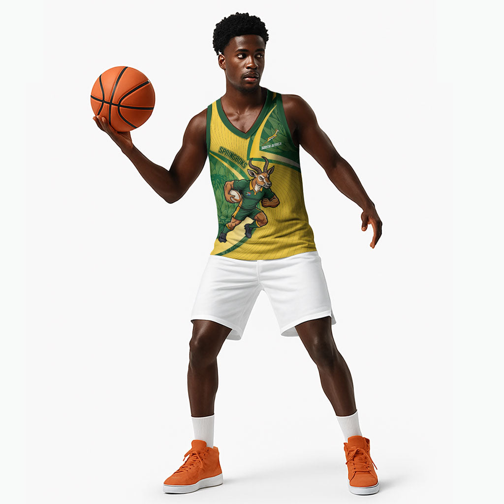 South Africa Rugby Custom Basketball Jersey Come On Springboks Mascot Sporty Style