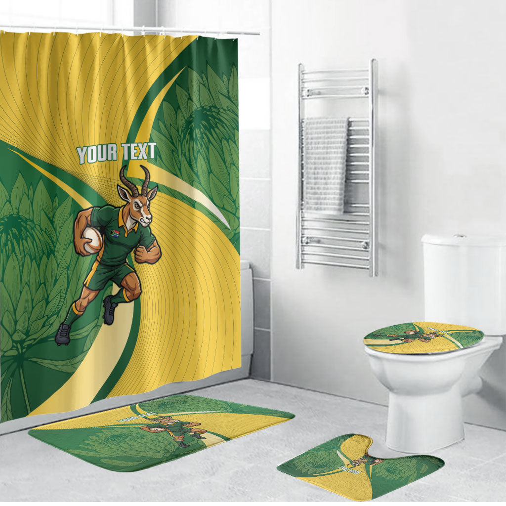 South Africa Rugby Custom Bathroom Set Come On Springboks Mascot Sporty Style