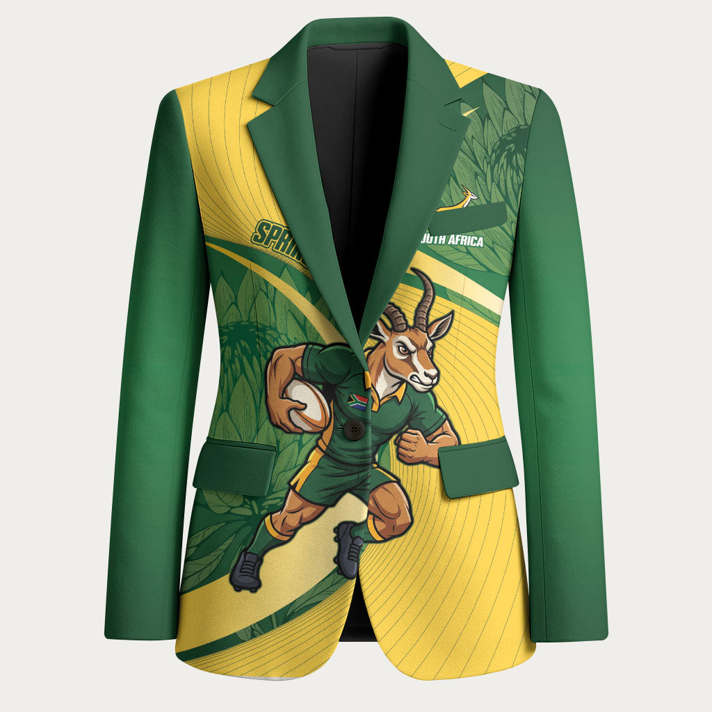 South Africa Rugby Custom Blazer Come On Springboks Mascot Sporty Style