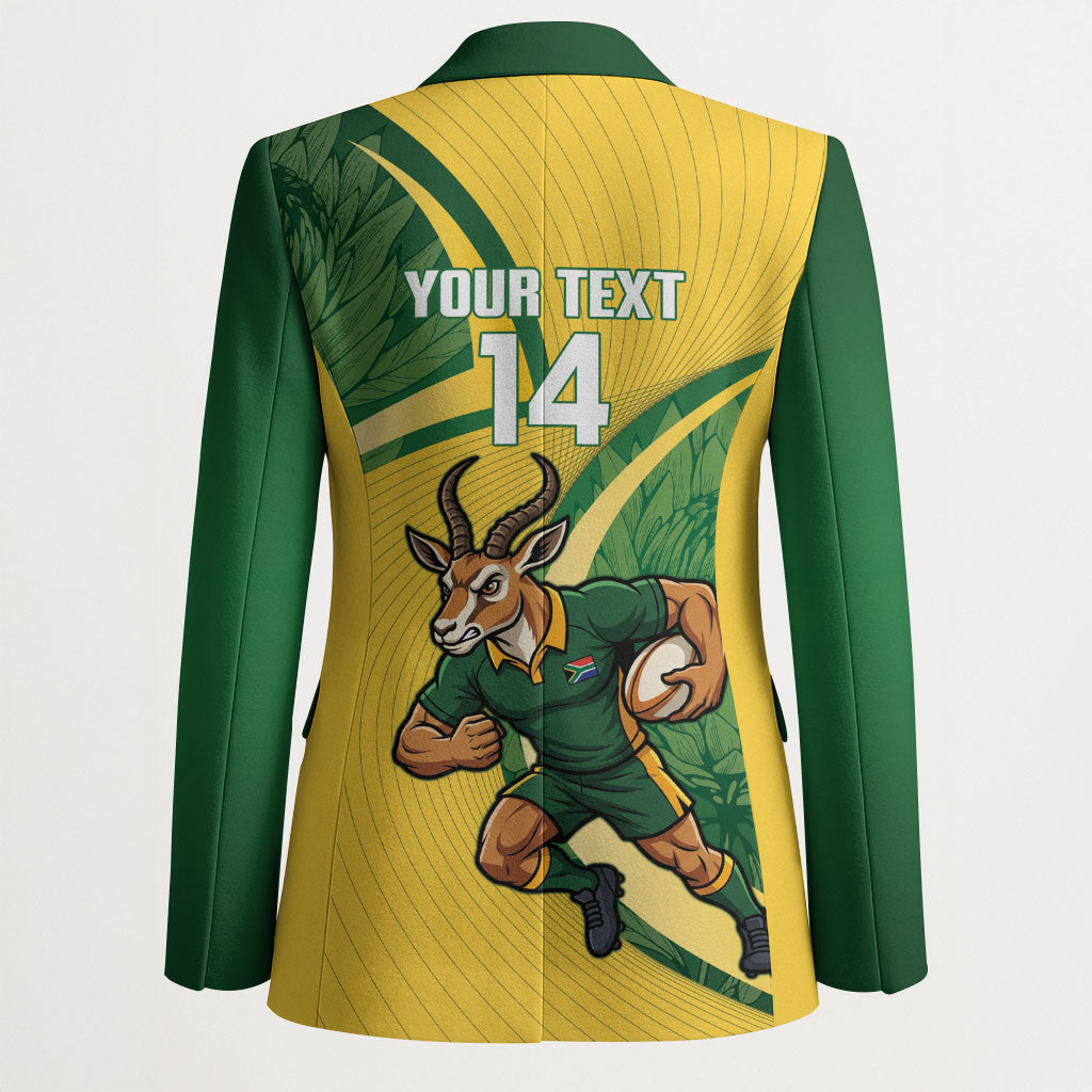 South Africa Rugby Custom Blazer Come On Springboks Mascot Sporty Style