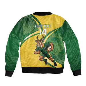 South Africa Rugby Custom Bomber Jacket Come On Springboks Mascot Sporty Style