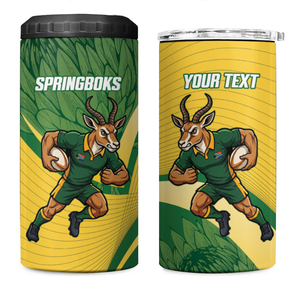 South Africa Rugby Custom 4 in 1 Can Cooler Tumbler Come On Springboks Mascot Sporty Style