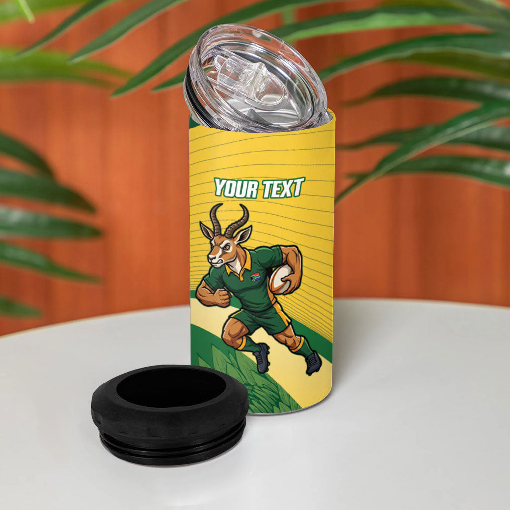 South Africa Rugby Custom 4 in 1 Can Cooler Tumbler Come On Springboks Mascot Sporty Style