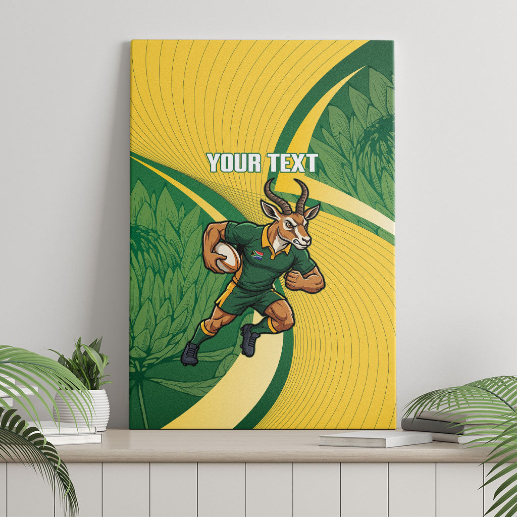 South Africa Rugby Custom Canvas Wall Art Come On Springboks Mascot Sporty Style