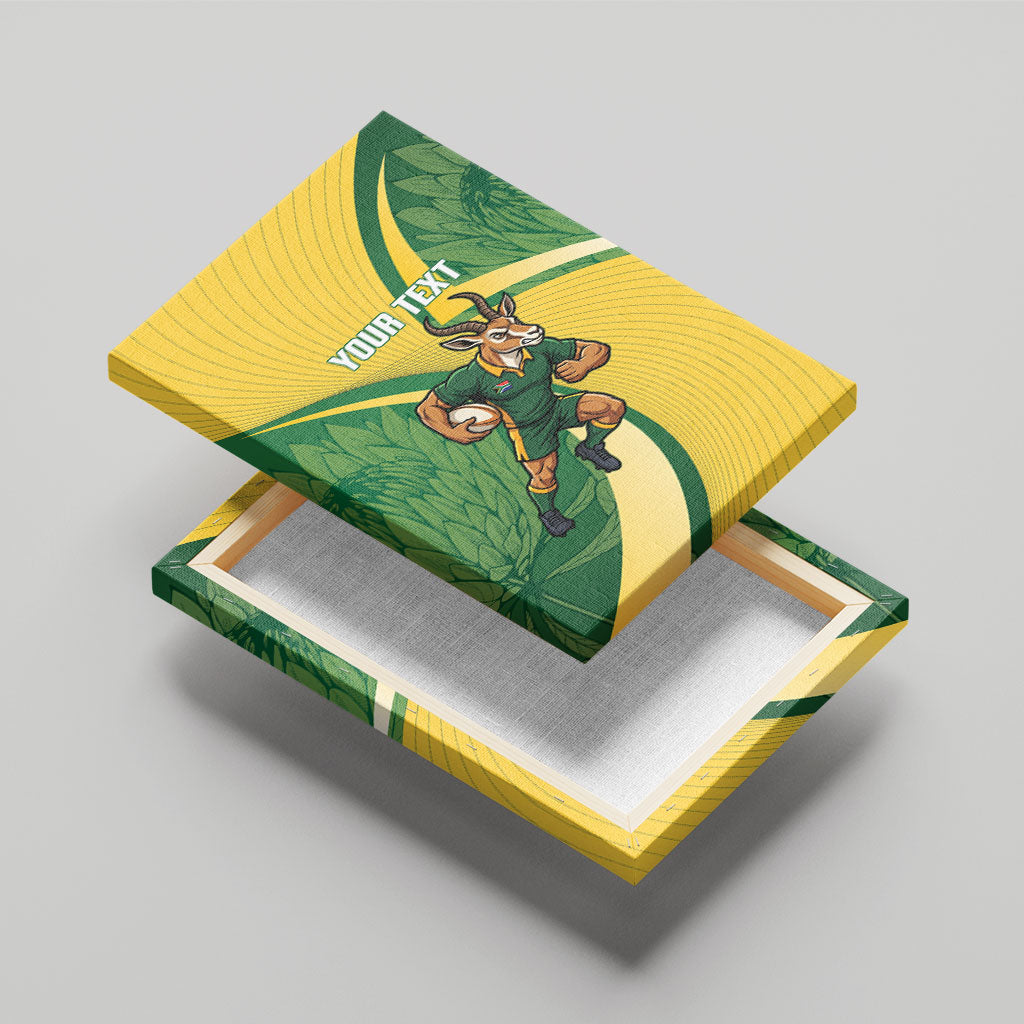 South Africa Rugby Custom Canvas Wall Art Come On Springboks Mascot Sporty Style