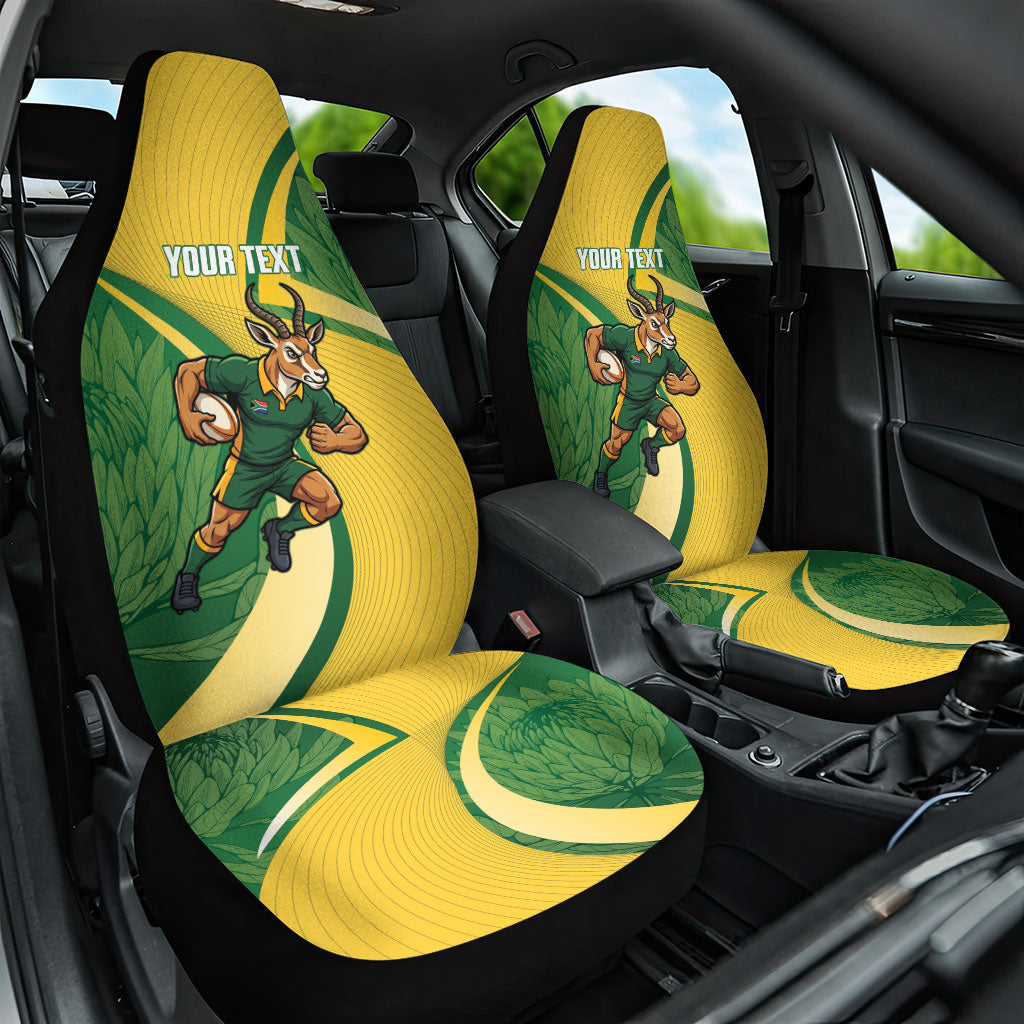 South Africa Rugby Custom Car Seat Cover Come On Springboks Mascot Sporty Style