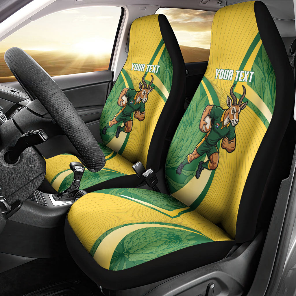South Africa Rugby Custom Car Seat Cover Come On Springboks Mascot Sporty Style