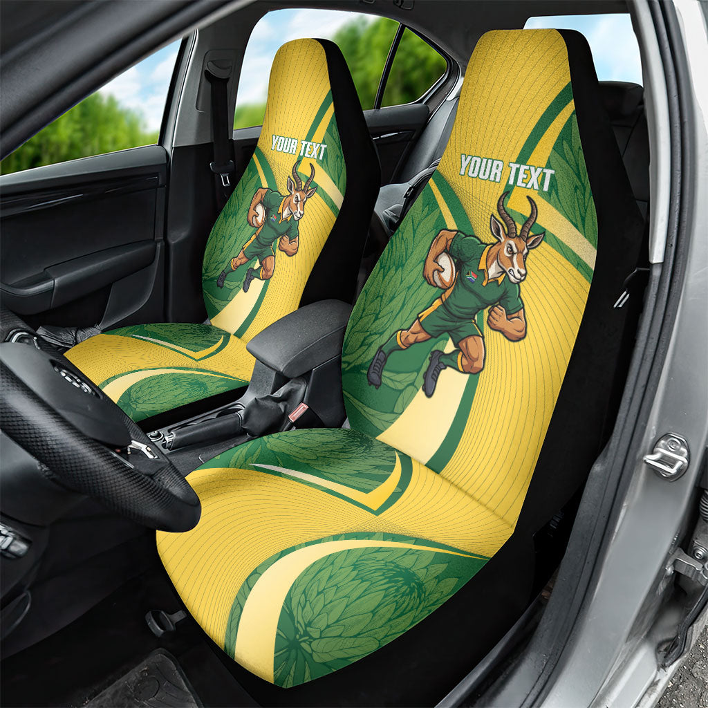 South Africa Rugby Custom Car Seat Cover Come On Springboks Mascot Sporty Style