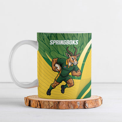 South Africa Rugby Custom Ceramic Mug Come On Springboks Mascot Sporty Style