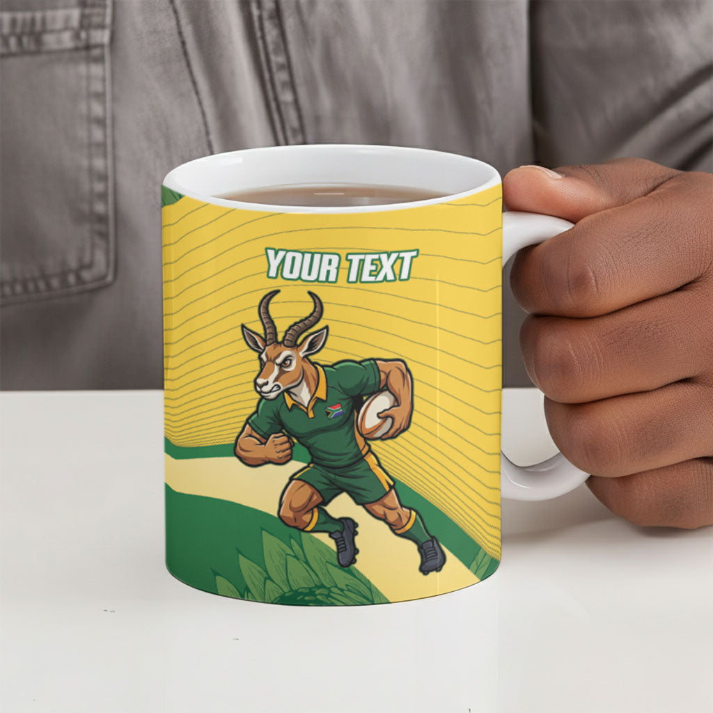 South Africa Rugby Custom Ceramic Mug Come On Springboks Mascot Sporty Style