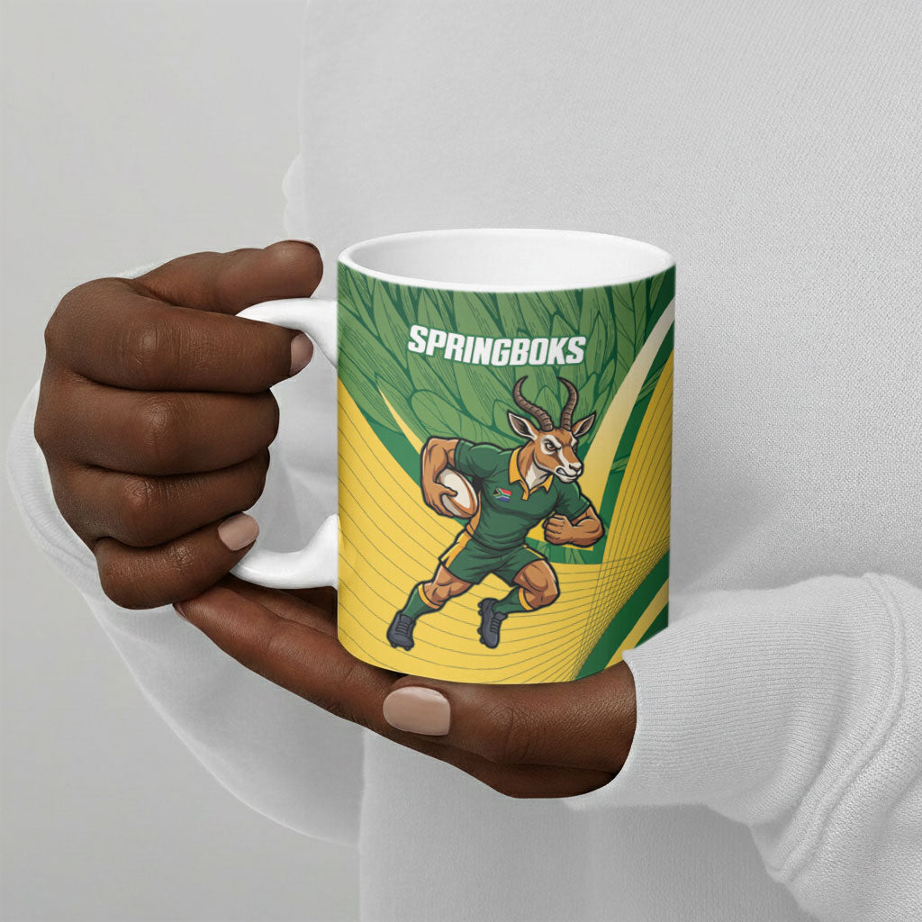 South Africa Rugby Custom Ceramic Mug Come On Springboks Mascot Sporty Style