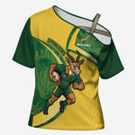 South Africa Rugby Custom Cross Shoulder Shirt Come On Springboks Mascot Sporty Style