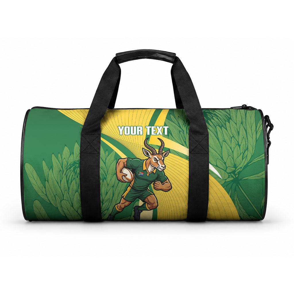 South Africa Rugby Custom Duffle Bag Come On Springboks Mascot Sporty Style