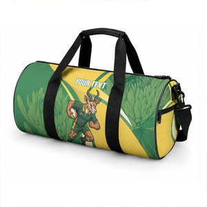 South Africa Rugby Custom Duffle Bag Come On Springboks Mascot Sporty Style