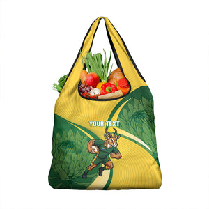 South Africa Rugby Custom Grocery Bag Come On Springboks Mascot Sporty Style