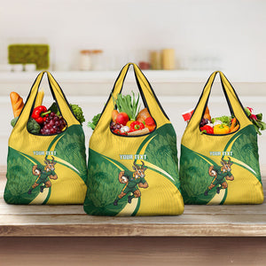 South Africa Rugby Custom Grocery Bag Come On Springboks Mascot Sporty Style