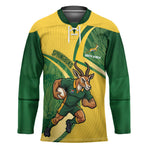 South Africa Rugby Custom Hockey Jersey Come On Springboks Mascot Sporty Style