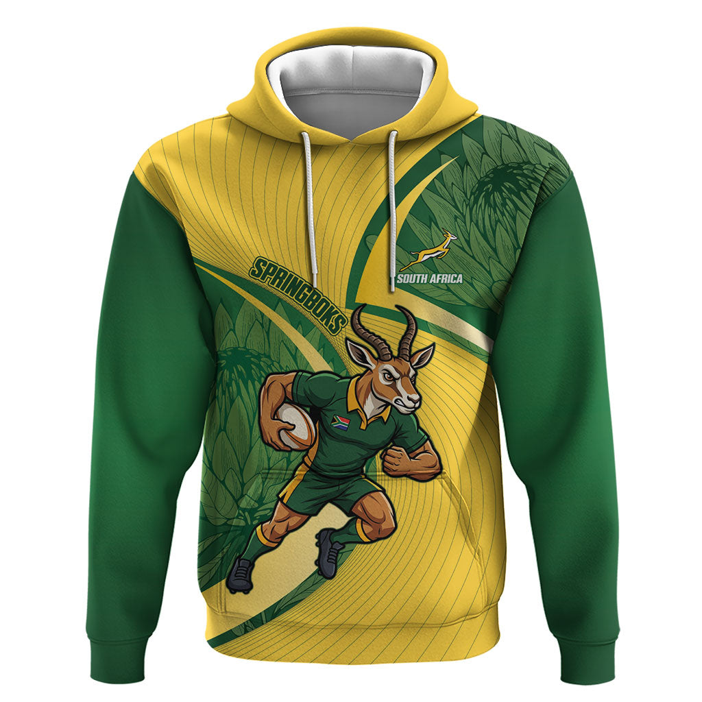 South Africa Rugby Custom Hoodie Come On Springboks Mascot Sporty Style