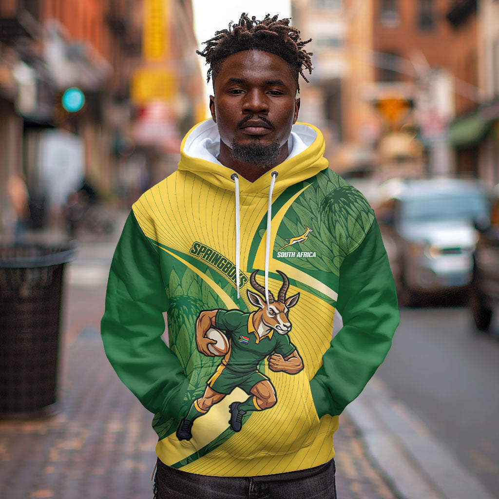 South Africa Rugby Custom Hoodie Come On Springboks Mascot Sporty Style