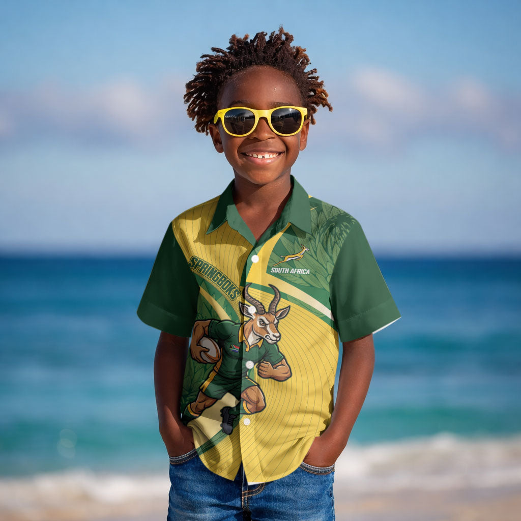 South Africa Rugby Custom Kid Hawaiian Shirt Come On Springboks Mascot Sporty Style