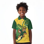 South Africa Rugby Custom Kid Polo Shirt Come On Springboks Mascot Sporty Style