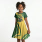 South Africa Rugby Custom Kid Short Sleeve Dress Come On Springboks Mascot Sporty Style