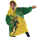 South Africa Rugby Custom Kid Wearable Blanket Hoodie Come On Springboks Mascot Sporty Style