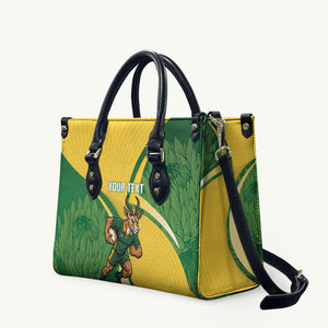 South Africa Rugby Custom Leather Bag Come On Springboks Mascot Sporty Style
