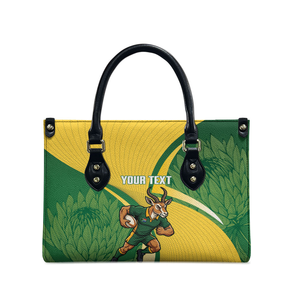 South Africa Rugby Custom Leather Bag Come On Springboks Mascot Sporty Style