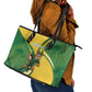 South Africa Rugby Custom Leather Tote Bag Come On Springboks Mascot Sporty Style