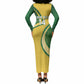 South Africa Rugby Custom Long Sleeve Bodycon Dress Come On Springboks Mascot Sporty Style